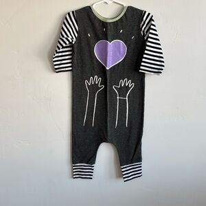 Rags heart striped romper for girls or boys